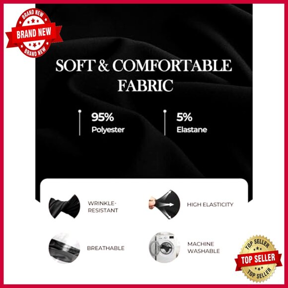 Midi Business Dress 3/4 Sleeve Fit Flare Work Dress with Pocket Classy Elegant - Picture 6 of 7